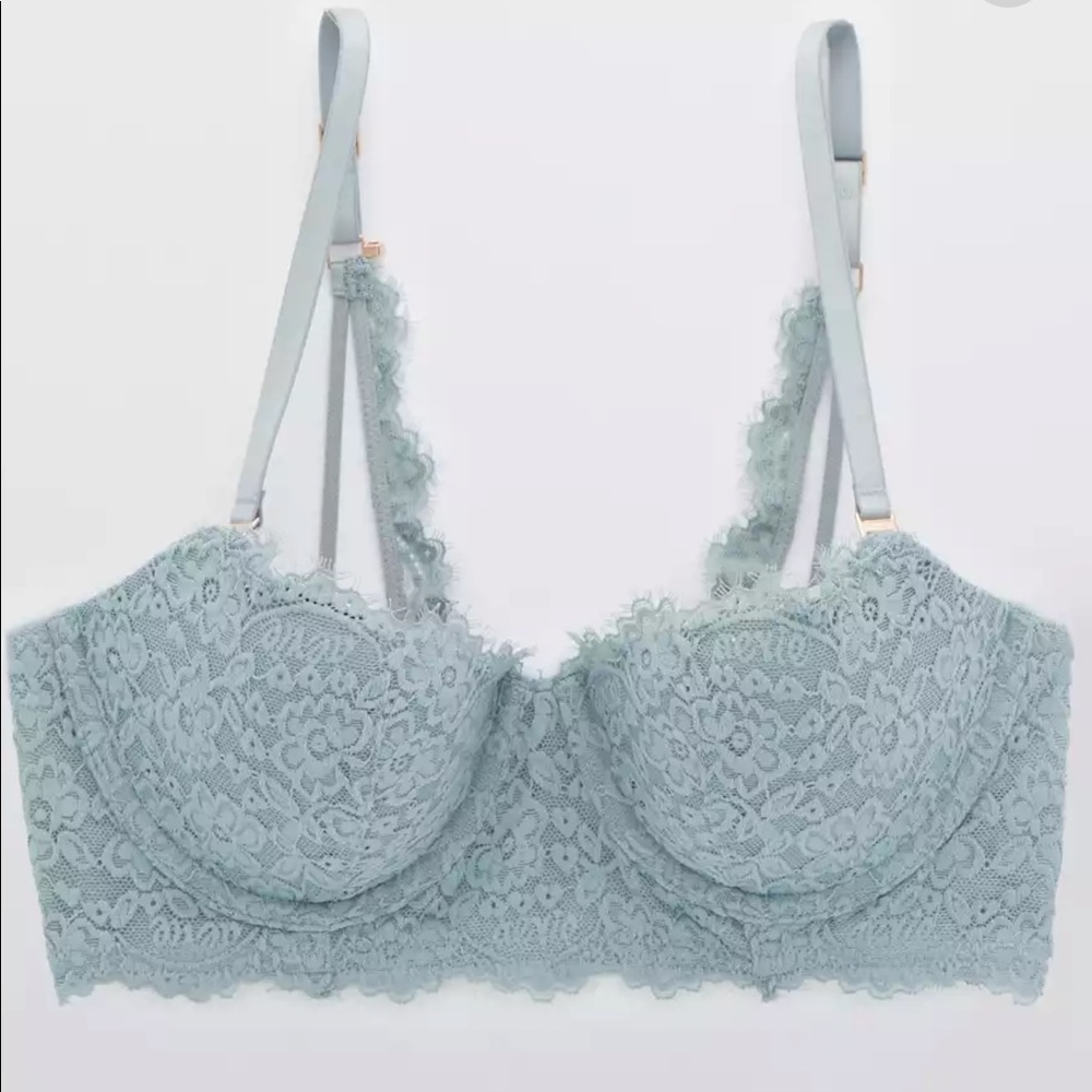 Aerie Real Power Balconette Lightly Lined Lace Bra